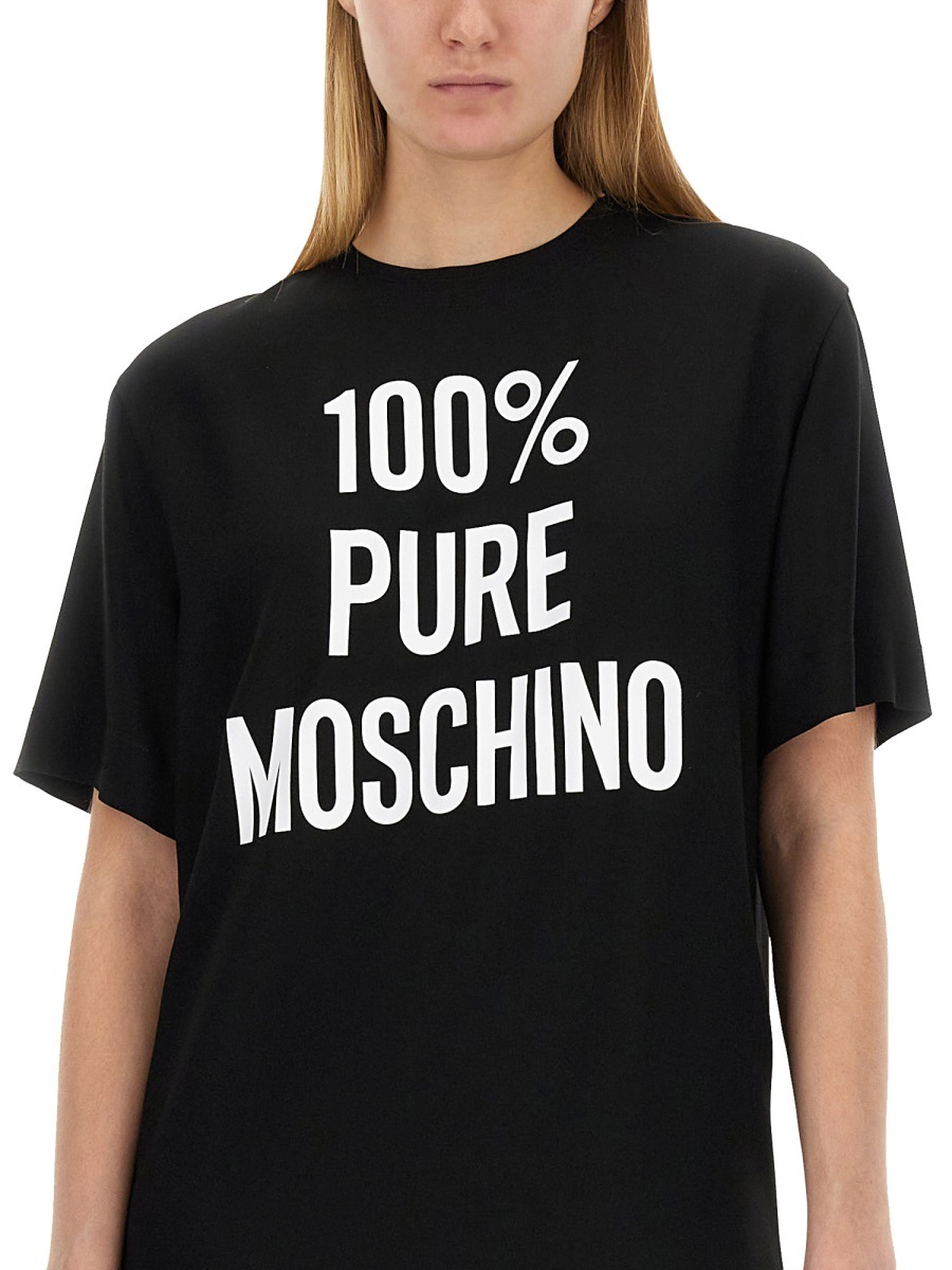 Moschino T-shirt Dress With Round Neck In Black