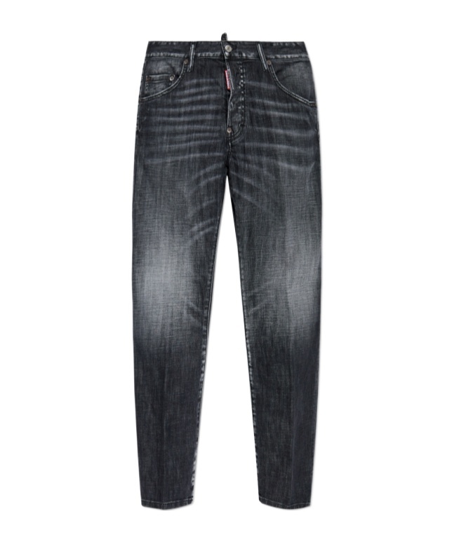 Dsquared2 Brushed Steel Wash Tidy Biker Jeans In Black