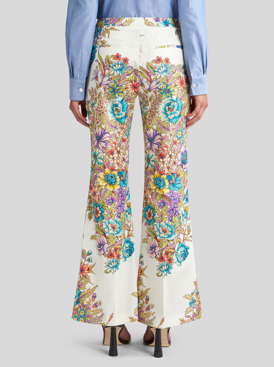 Shop Etro Printed Casual Pants In Multicolor