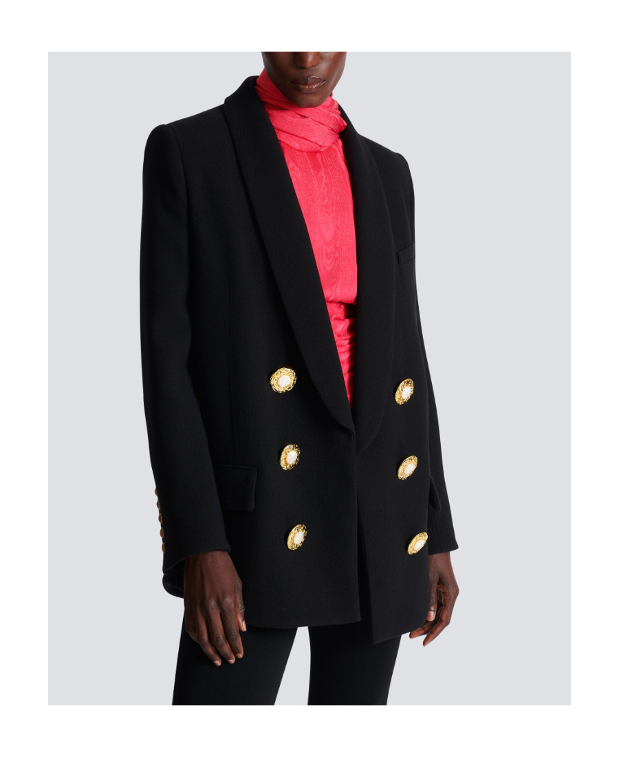 Balmain Button-fastening Double-breasted Jacket In Black