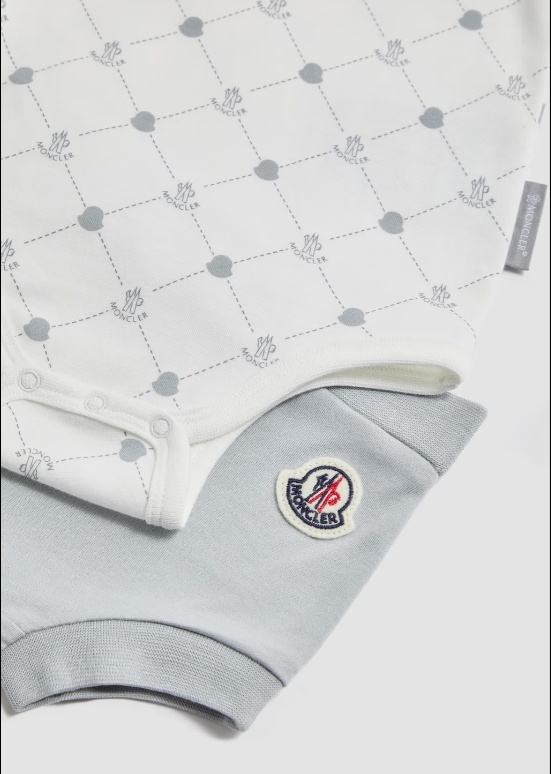 Shop Moncler Logo Cotton Set In White