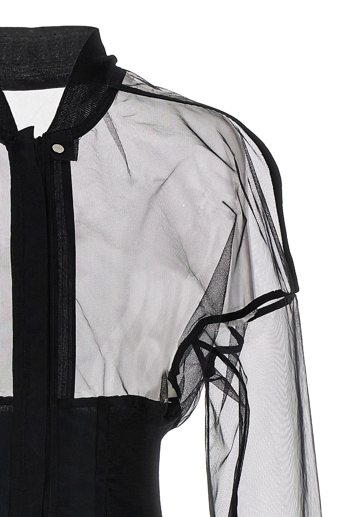 Rick Owens Womens Black Flight Cropped Woven Jacket In Black