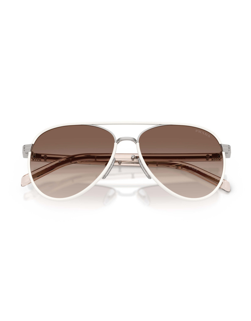 Prada Pr B57s Aviator Steel Sunglasses In Brown