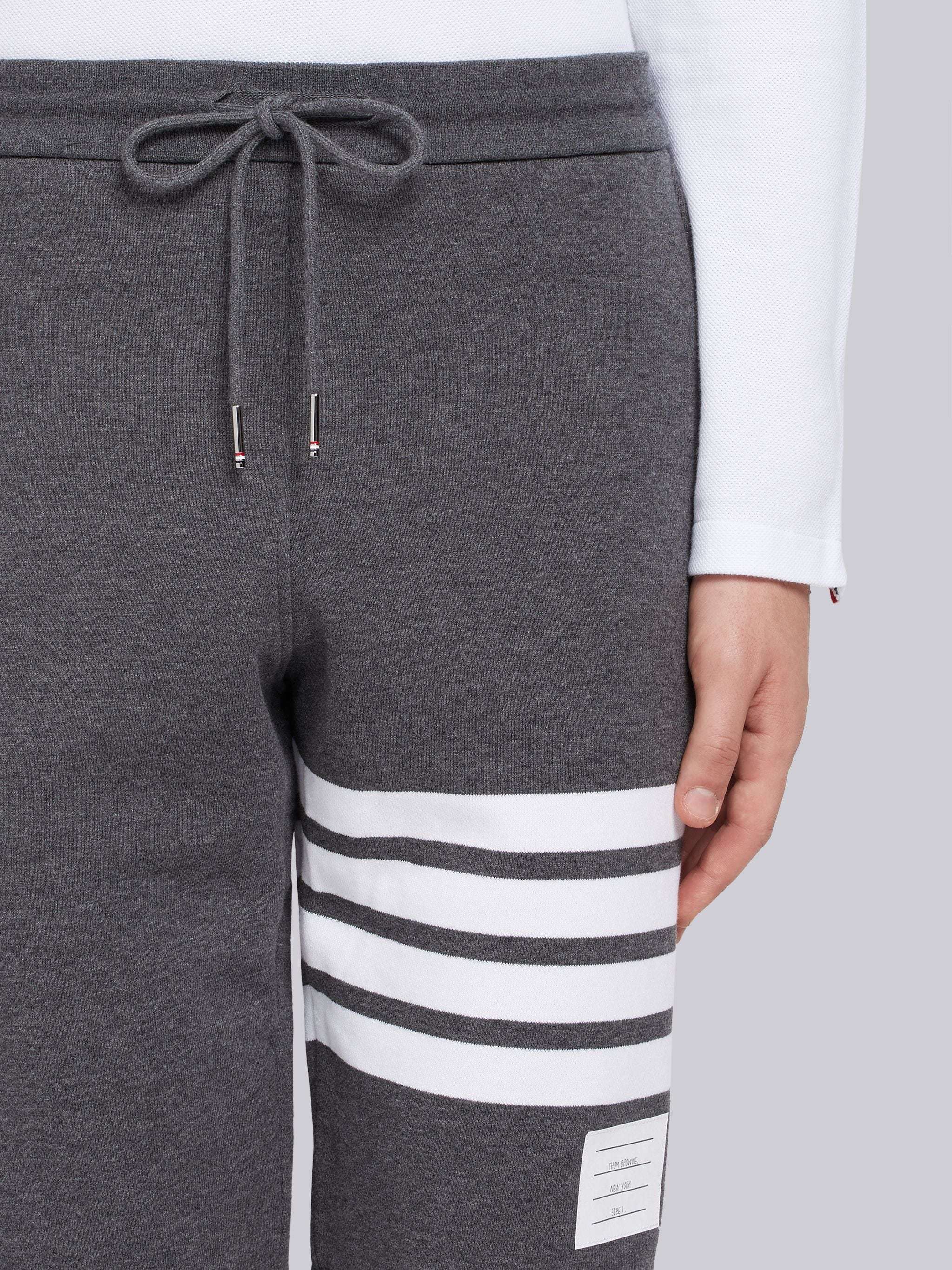 Thom Browne Dark Grey Classic Cotton Loopback Jersey 4-bar Sweatshort In Black