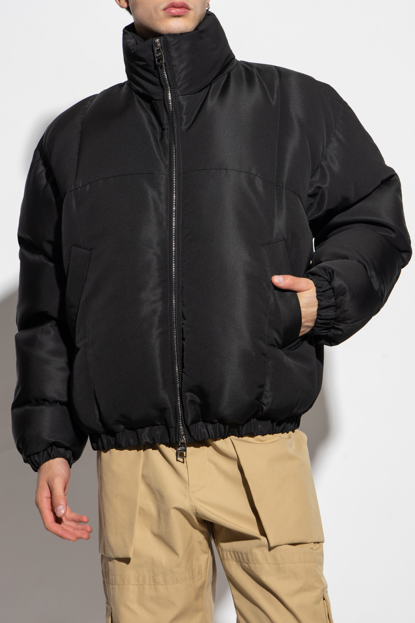 Alexander Mcqueen Funnel-neck Padded Jacket In Black