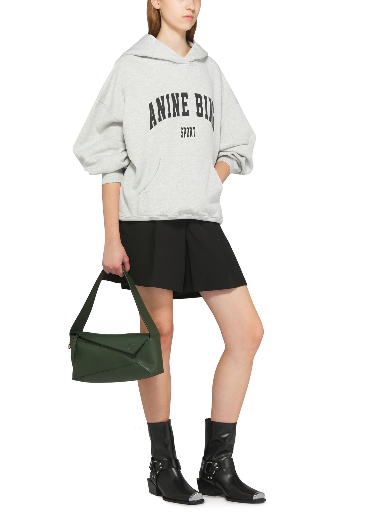 Shop Anine Bing Harvey Hooded Hoodie In White