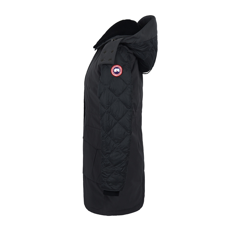 Canada Goose Hooded Down Jacket In Black