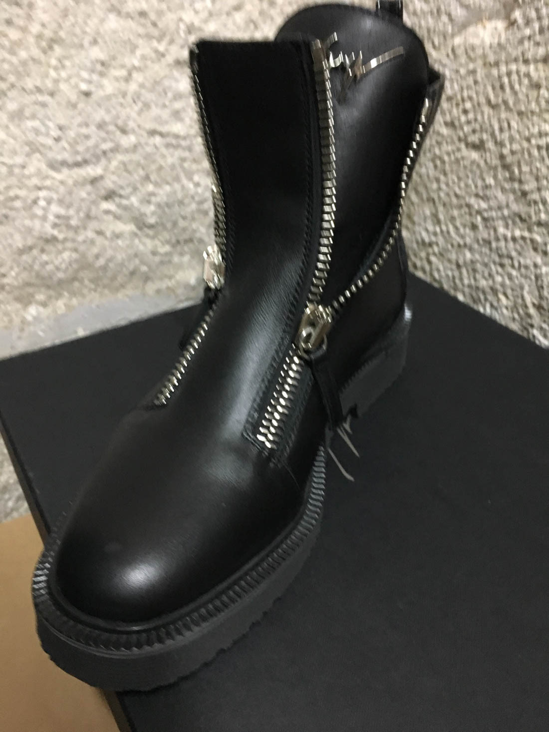 Giuseppe Zanotti Kat Glitter Panel Boots In Black