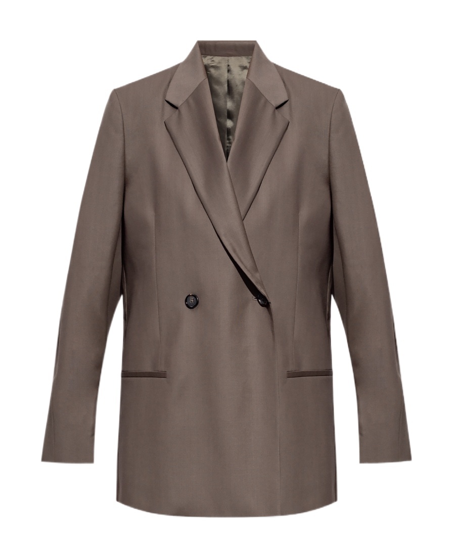 Totême Double-breasted Wool Blazer In Brown
