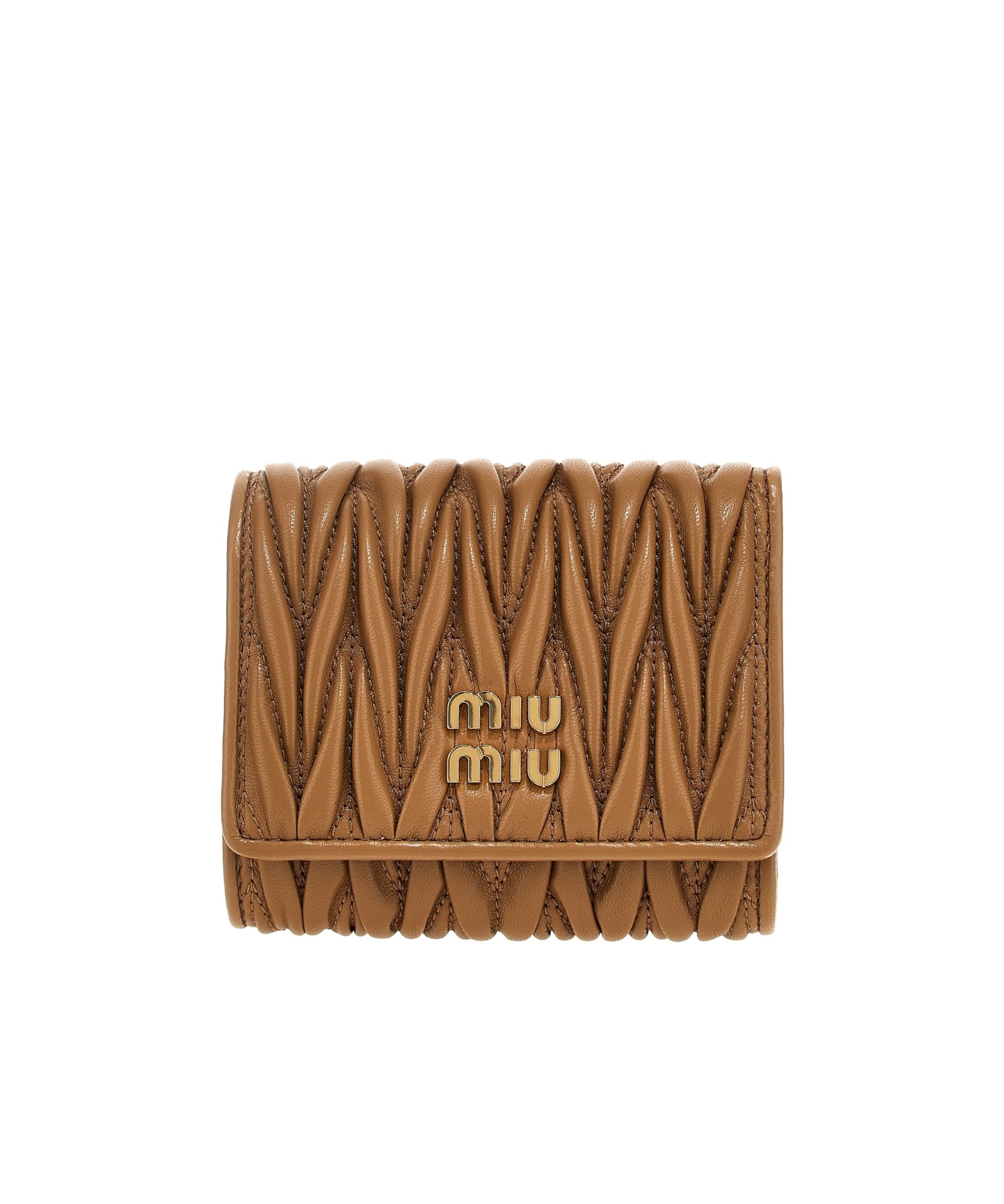 Miu Miu Small Folding Wallet In Brown