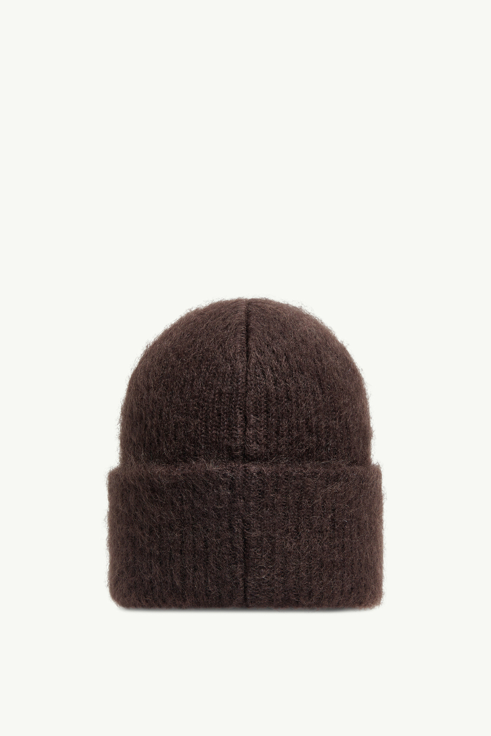 Moncler Mohair Wool Blend Beanie In Brown