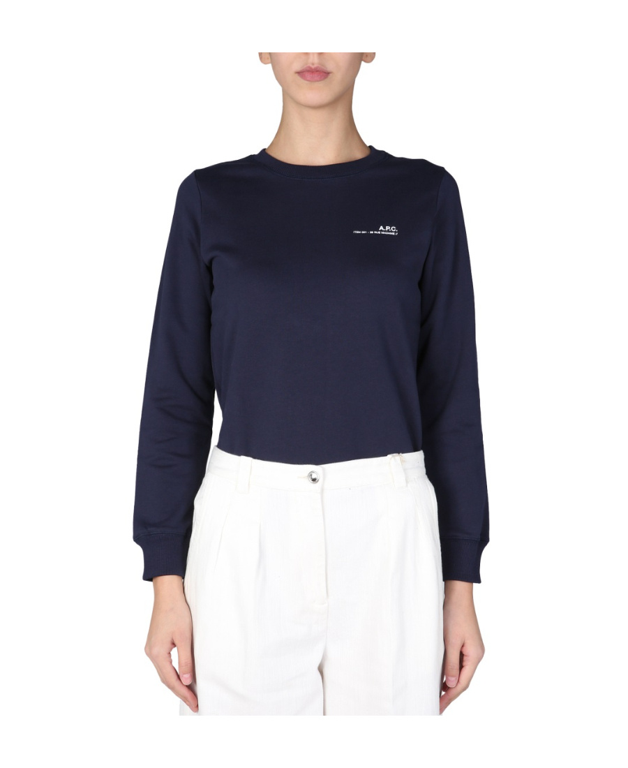 Apc Logo-print Cotton Sweatshirt In Black