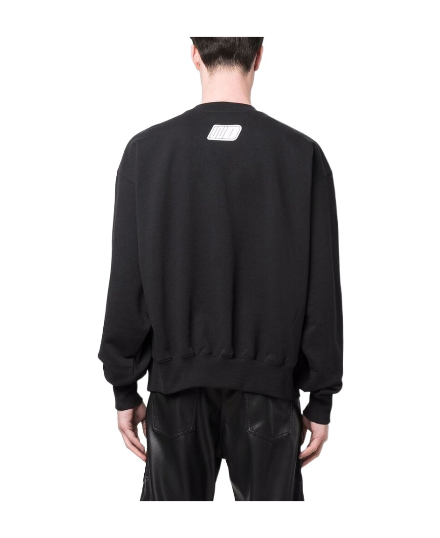 We11 Done Logo-embroidered Cotton Sweatshirt In Black