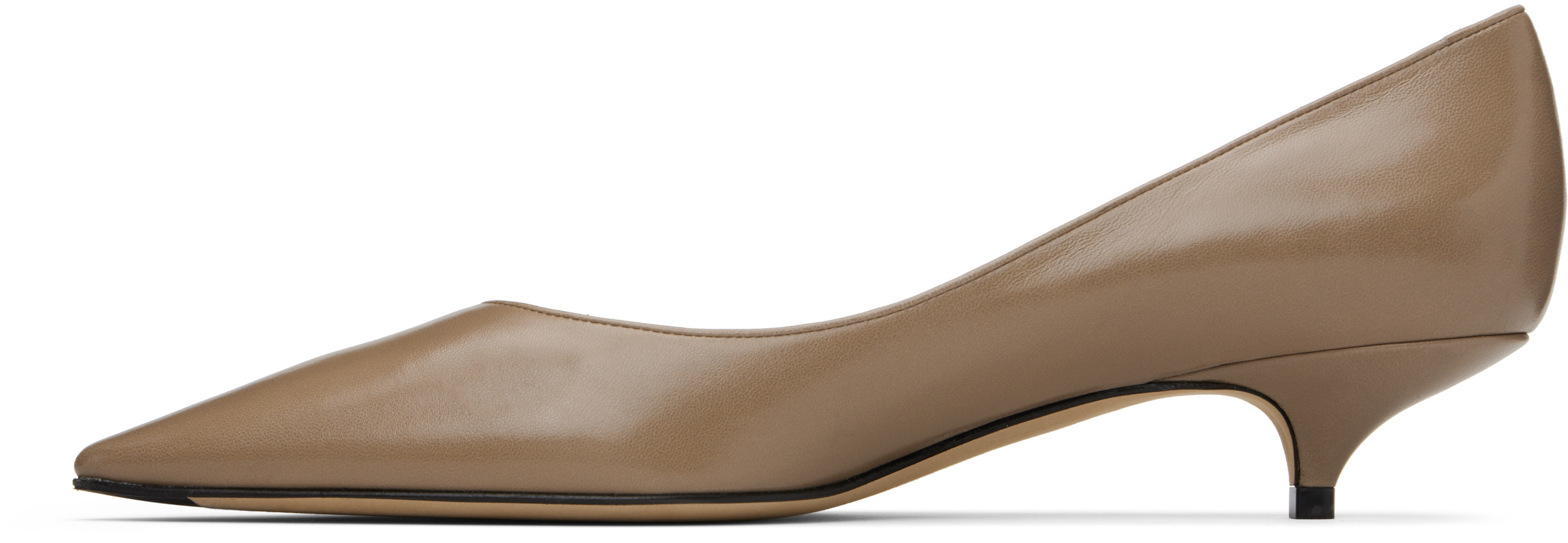 The Row Pointed Mid-heel Shoes In Brown