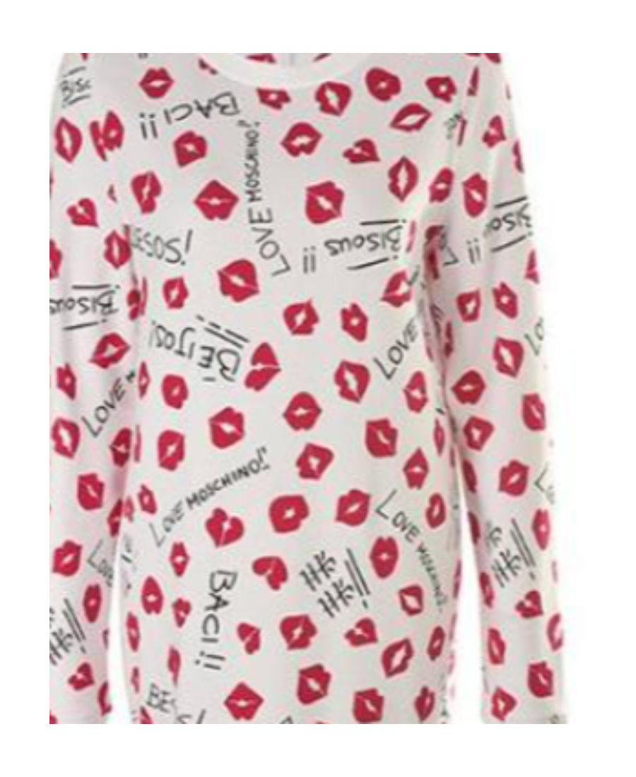Moschino Logo Lipstick Pattern Dress In White