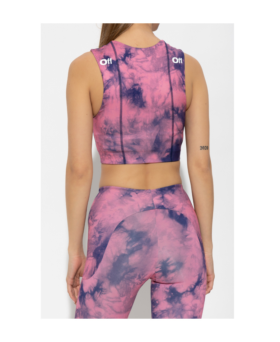 Off-white Pink Tie-dye Sport Bra In Multi