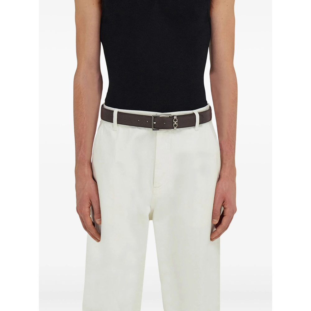 Ferragamo Reversible Leather Buckled Belt