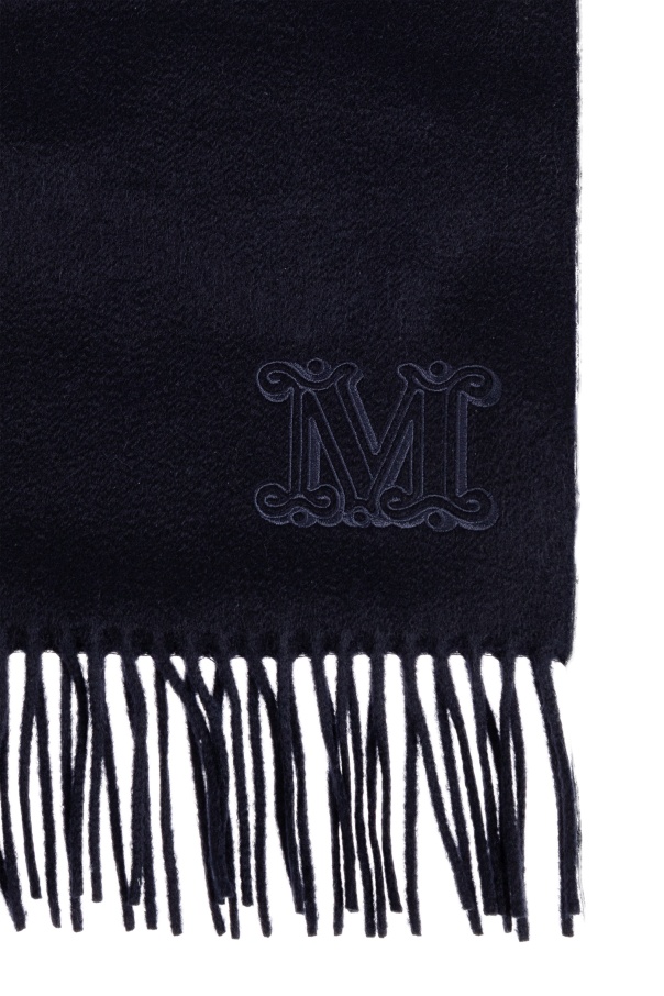Max Mara Fringed Scarf In Blue