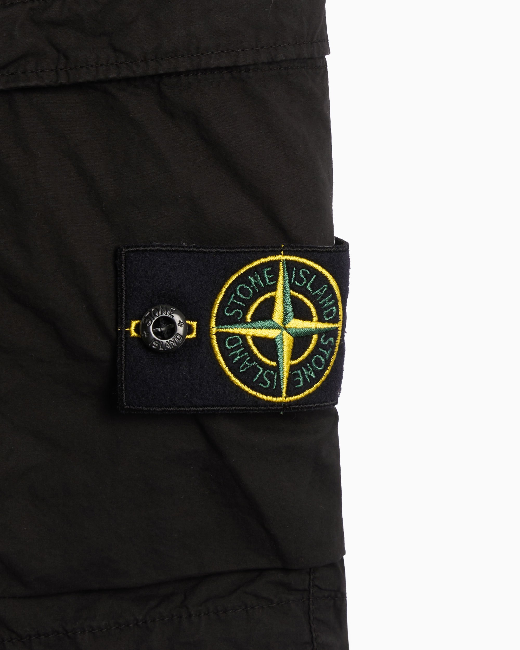 Stone Island Classic Logo Detail Bermuda Shorts In Black