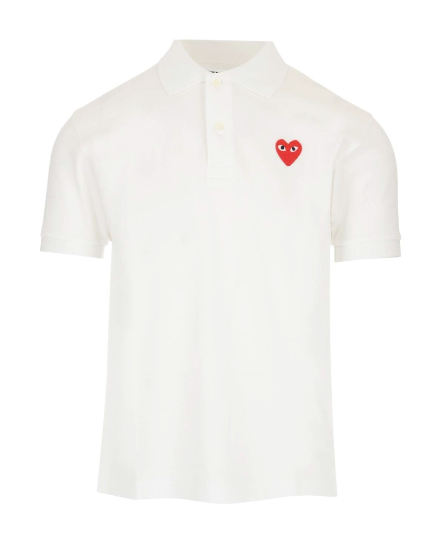 Comme Des Garçons Play Short-sleeved Polo Shirt In White
