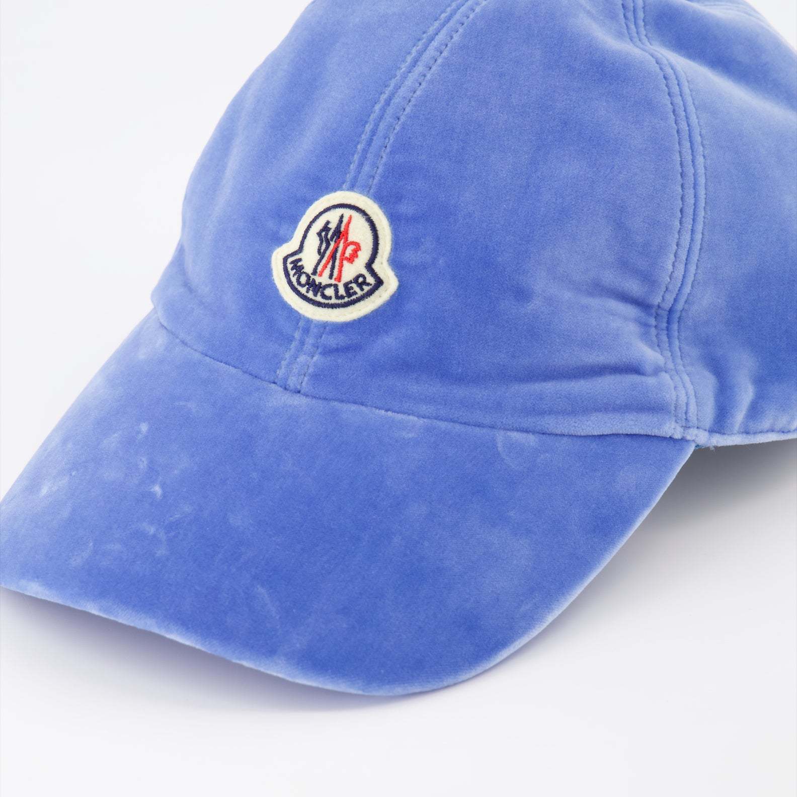 Moncler Logo-appliqué Cotton Baseball Cap In Blue