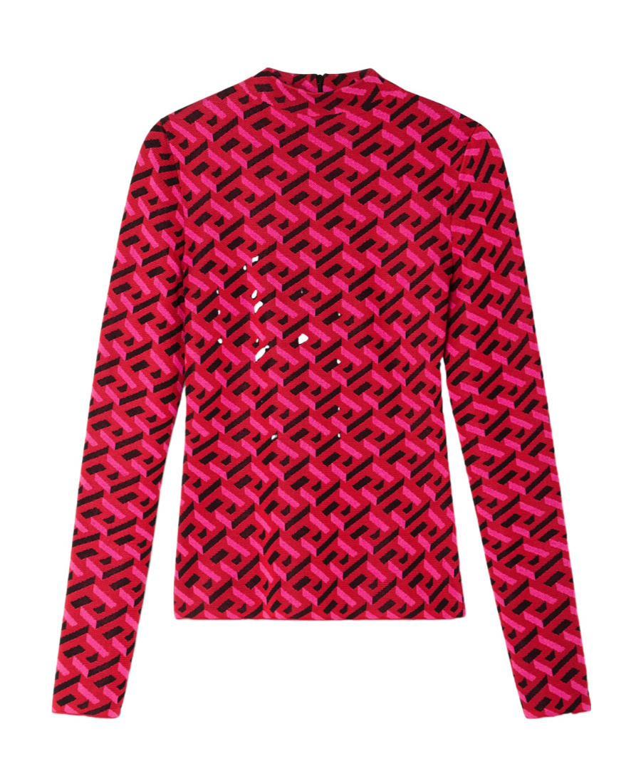 Versace Woman Turtleneck Brick Red Size 6 Silk In Red