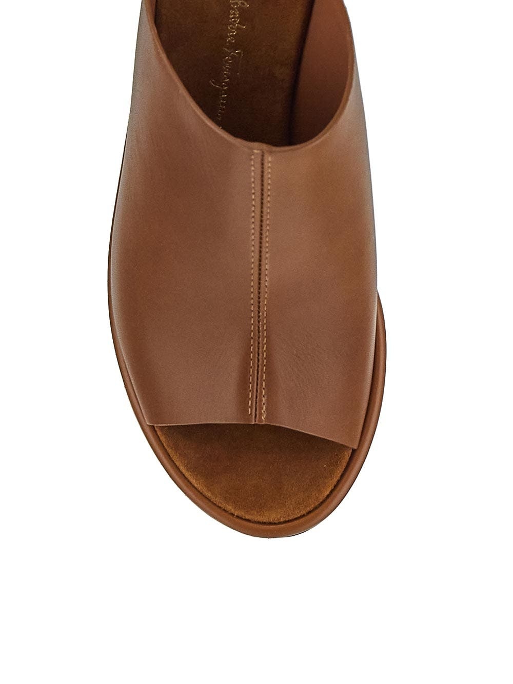 Ferragamo Salvatore  Slip-on Platform Sandals In Brown