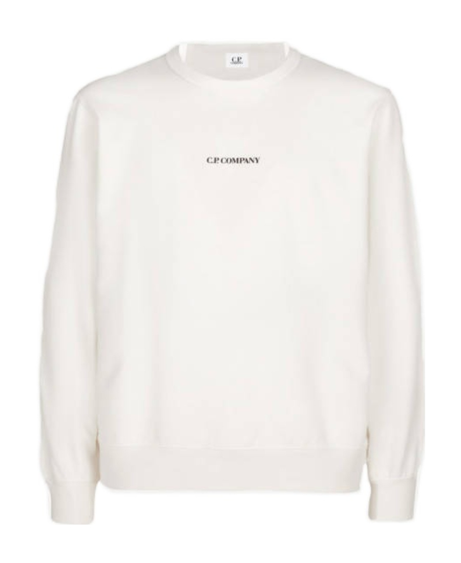 C.p. Company Logo-print Long-sleeve Sweatshirt In White