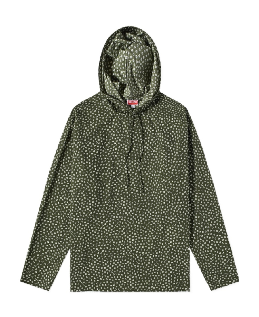 Kenzo Ditsy-print Light Hoodie In Green