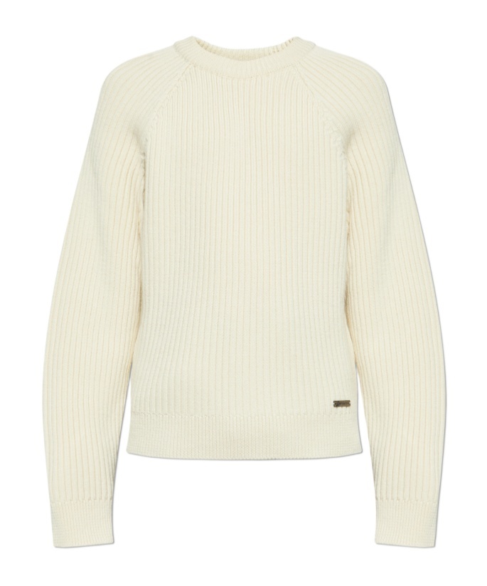 Dsquared2 Ribbed Long-sleeves Sweater In White