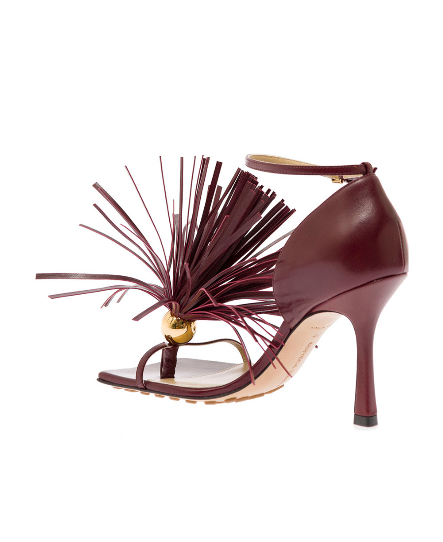Bottega Veneta Woman Sandals Burgundy Size 10 Soft Leather In Red