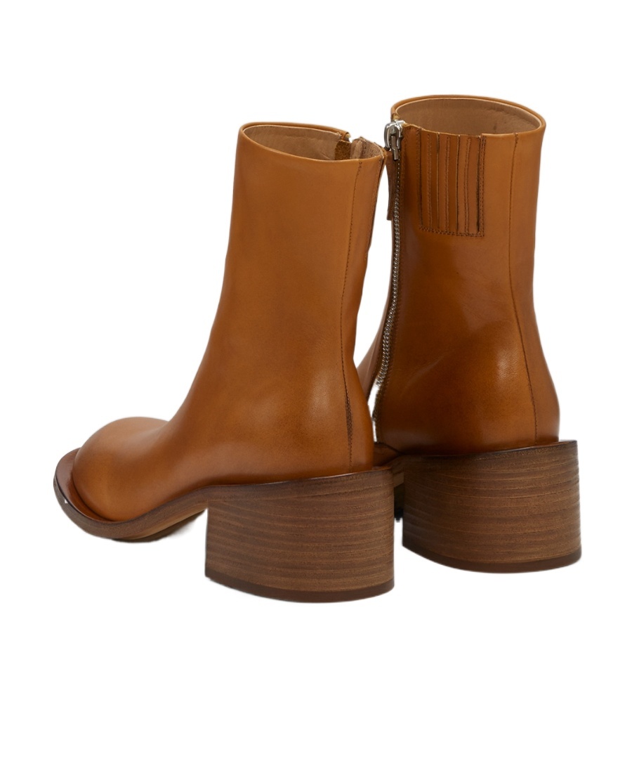 Shop Marsèll 60mm Block-heel Leather Boots In Brown