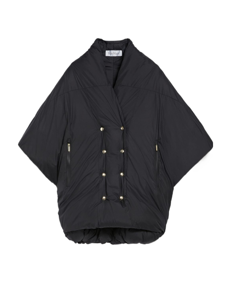 Max Mara Double-breasted Cloak In Black