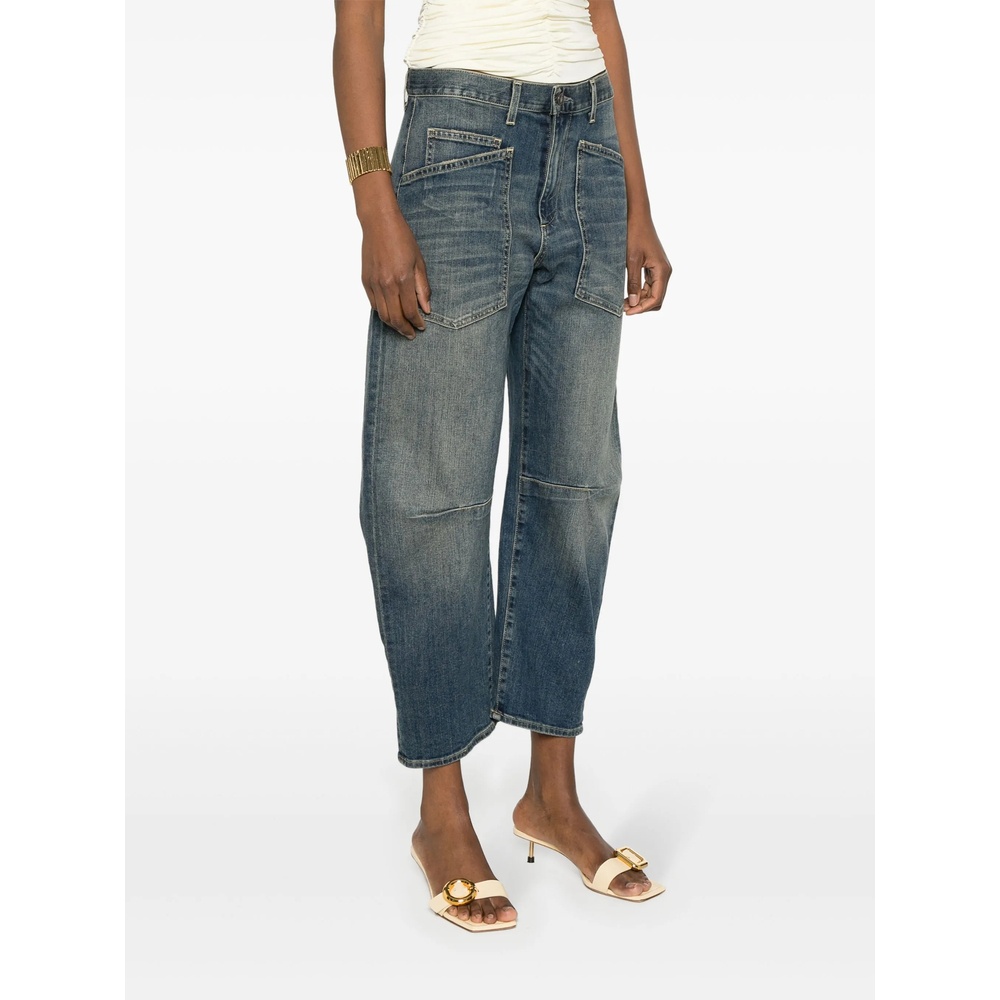 Nili Lotan Shon High-rise Tapered Jeans In Blue