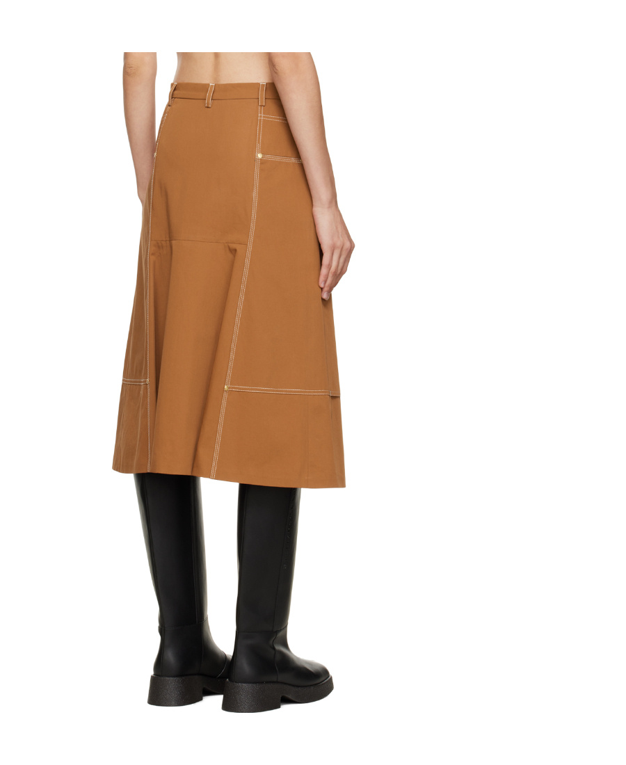 Stella Mccartney Brown A-line Midi Skirt In Brown