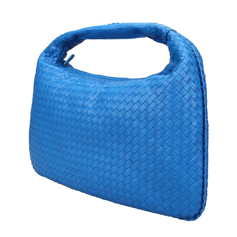 Bottega Veneta Knitted Detail Handbag In Blue