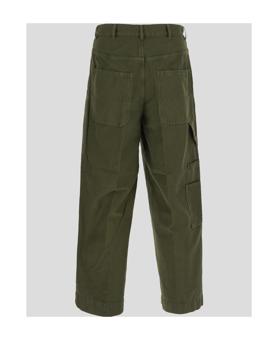 Dries Van Noten Belt Ring Denim Trousers In Green