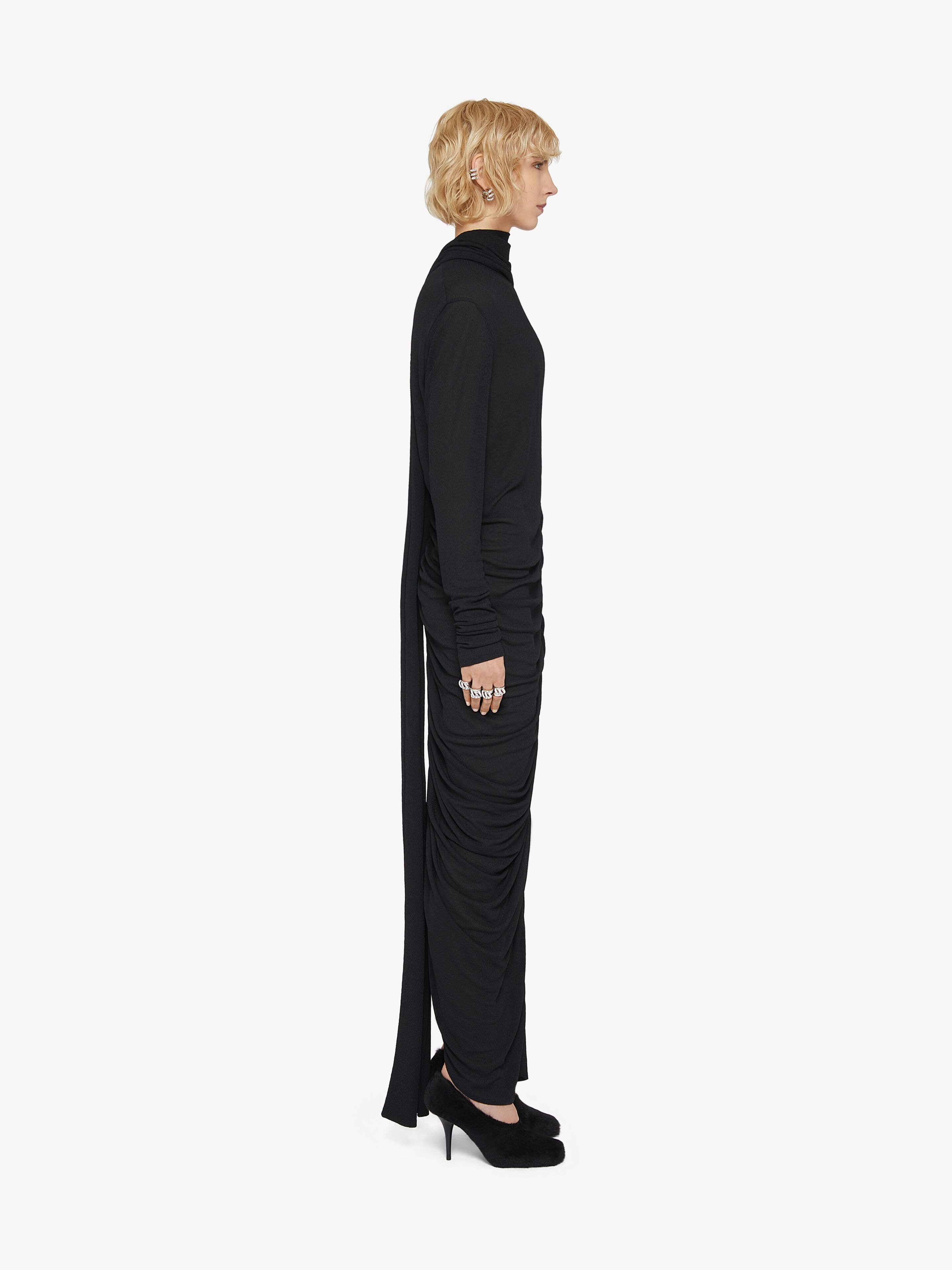 Givenchy Draped Long Dress In Black