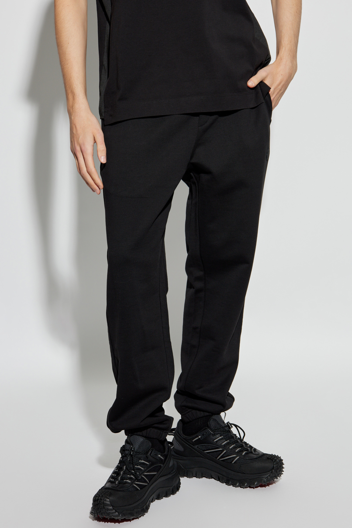 Moncler Tapered Track Pants In Black
