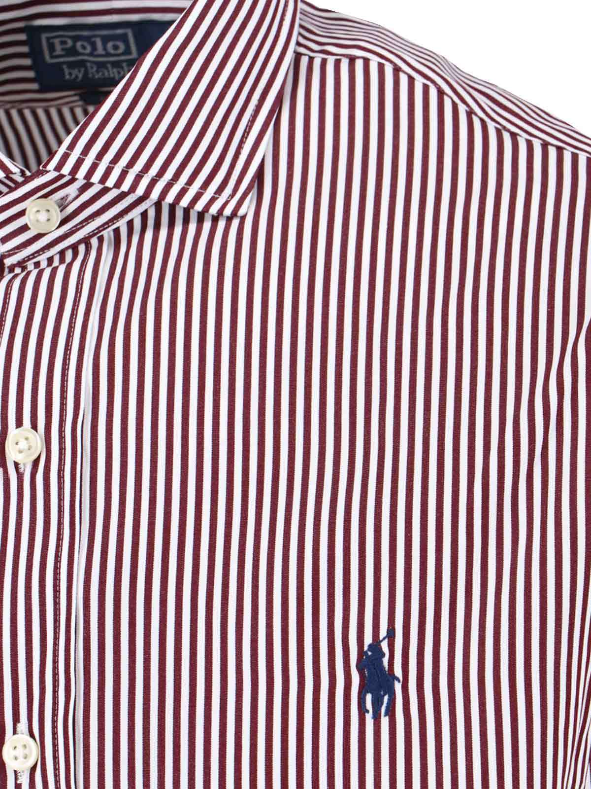 Polo Ralph Lauren Red And White Striped Button-up Shirt In Pink