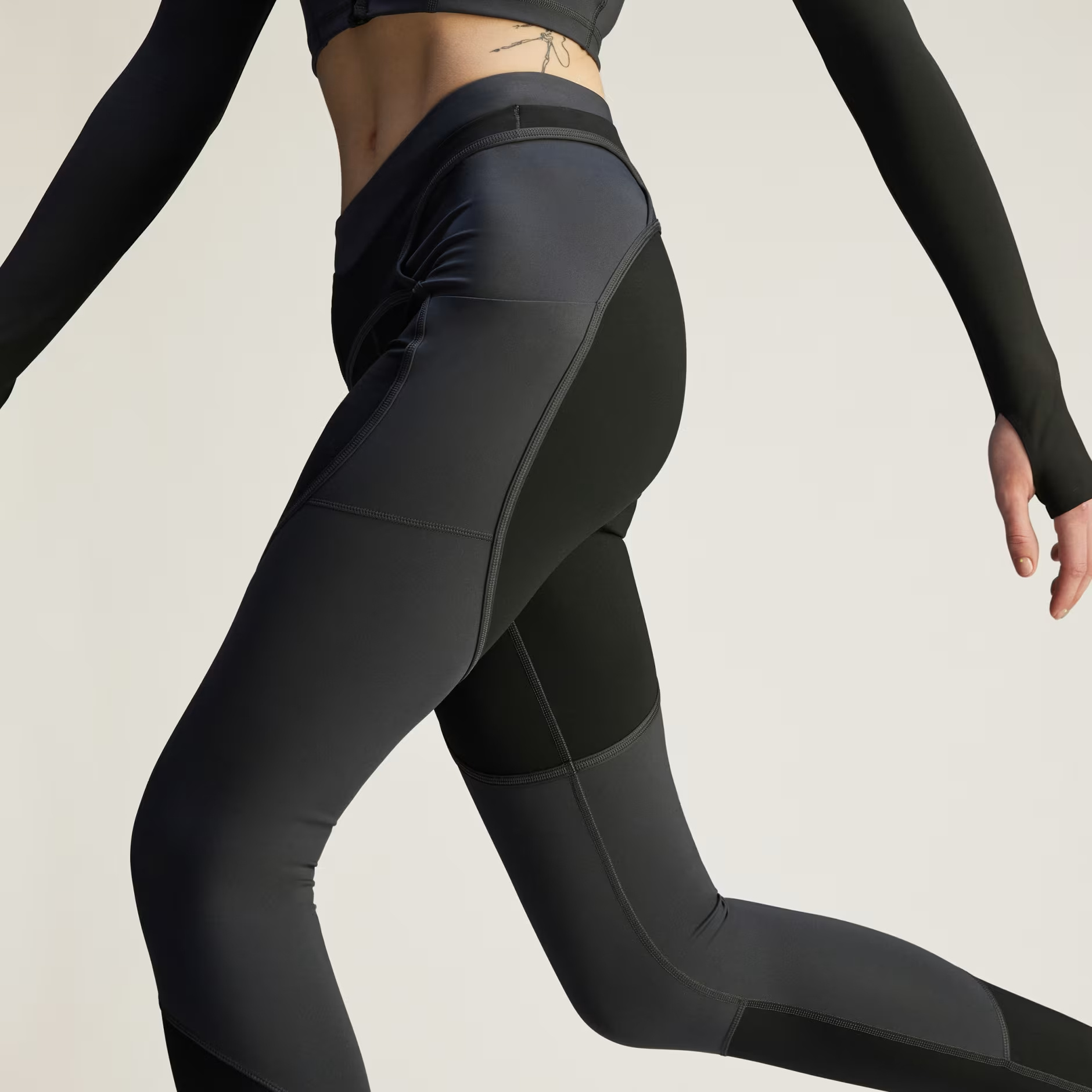ADIDAS BY STELLA MCCARTNEY COLOUR-BLOCK PERFORMANCE LEGGINGS