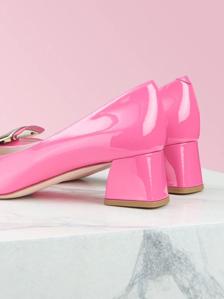 ROGER VIVIER TR È S VIVIER METAL BUCKLE HIGH HEELS 