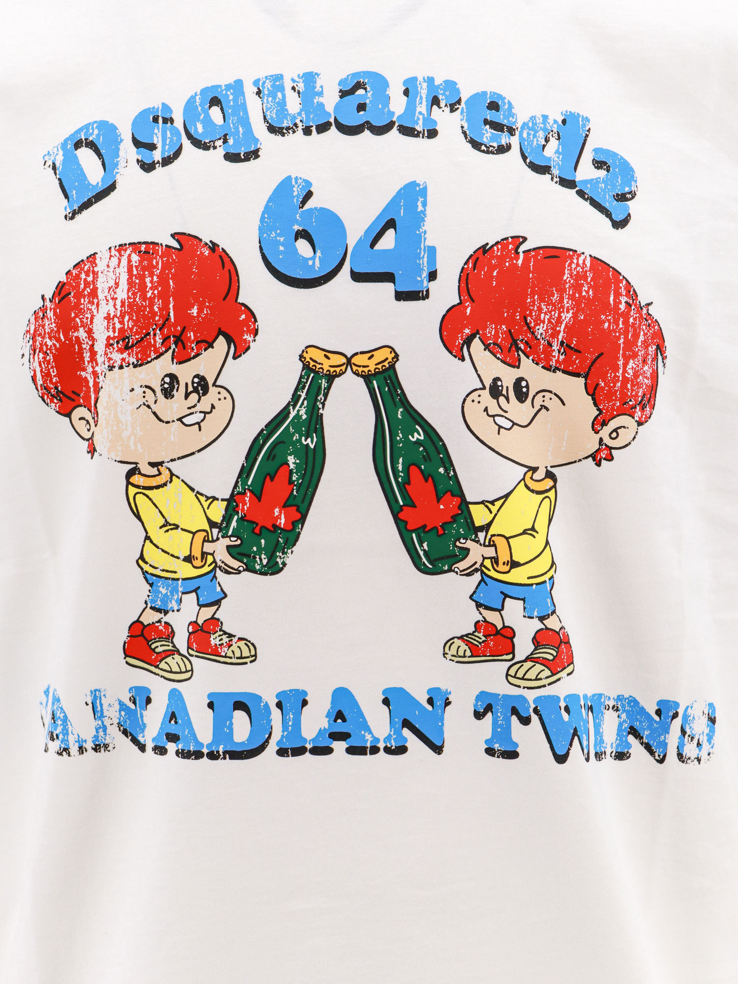 Dsquared2 T-shirt With Canadian Twins Print In White