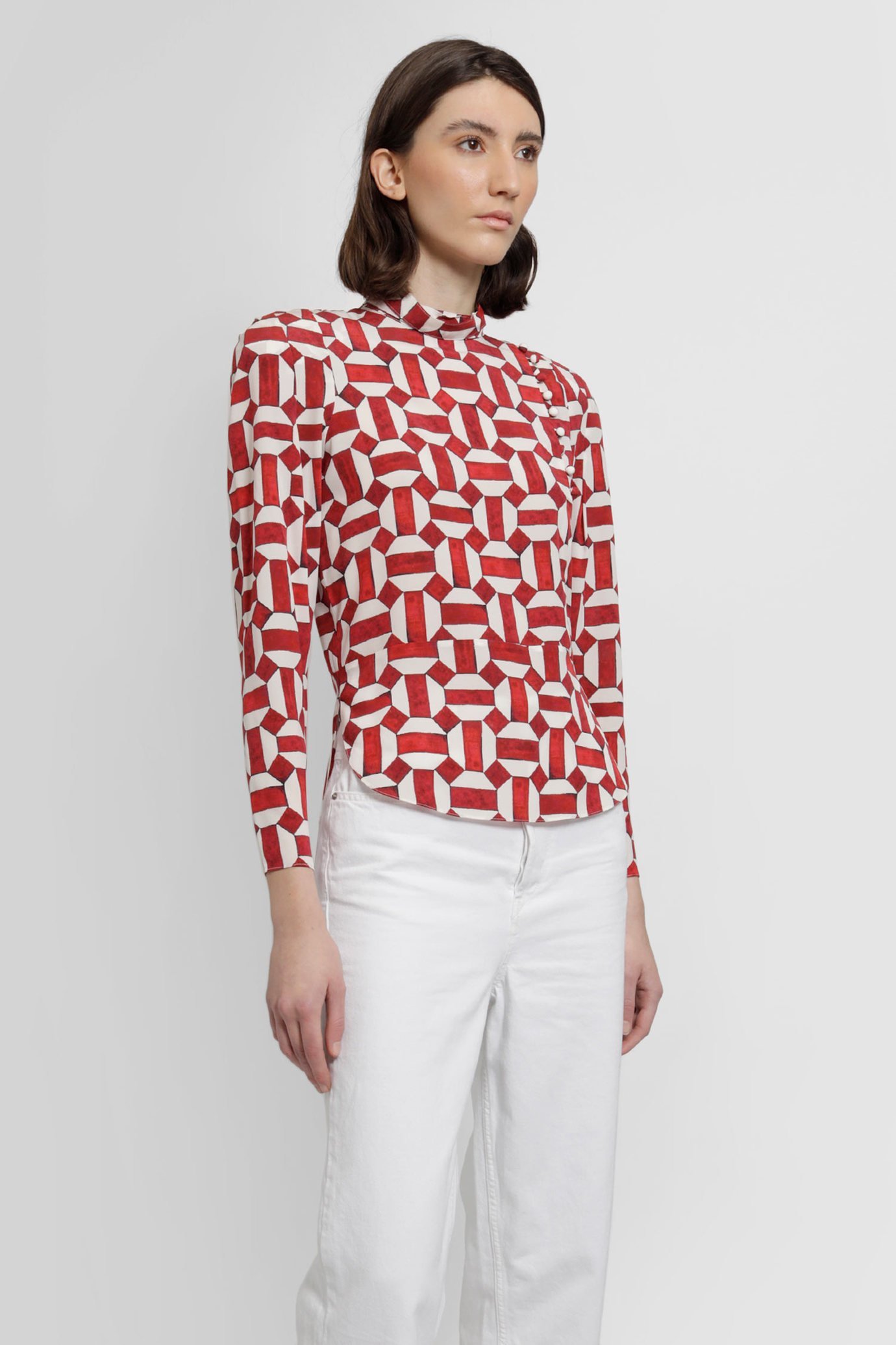ISABEL MARANT ARTUS ABSTRACT-PRINT BLOUSE