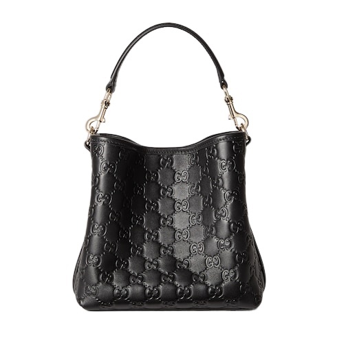 Gucci Gg Emblem Small Leather Bucket Bag