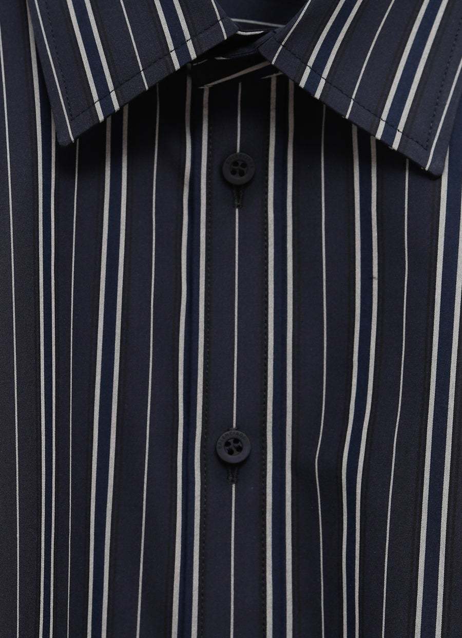 Balenciaga Striped Shirt In Gray