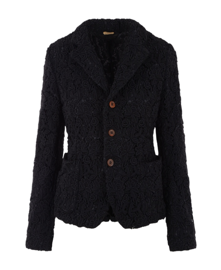 COMME DES GARÇONS LACE SINGLE-BREASTED SUIT JACKET