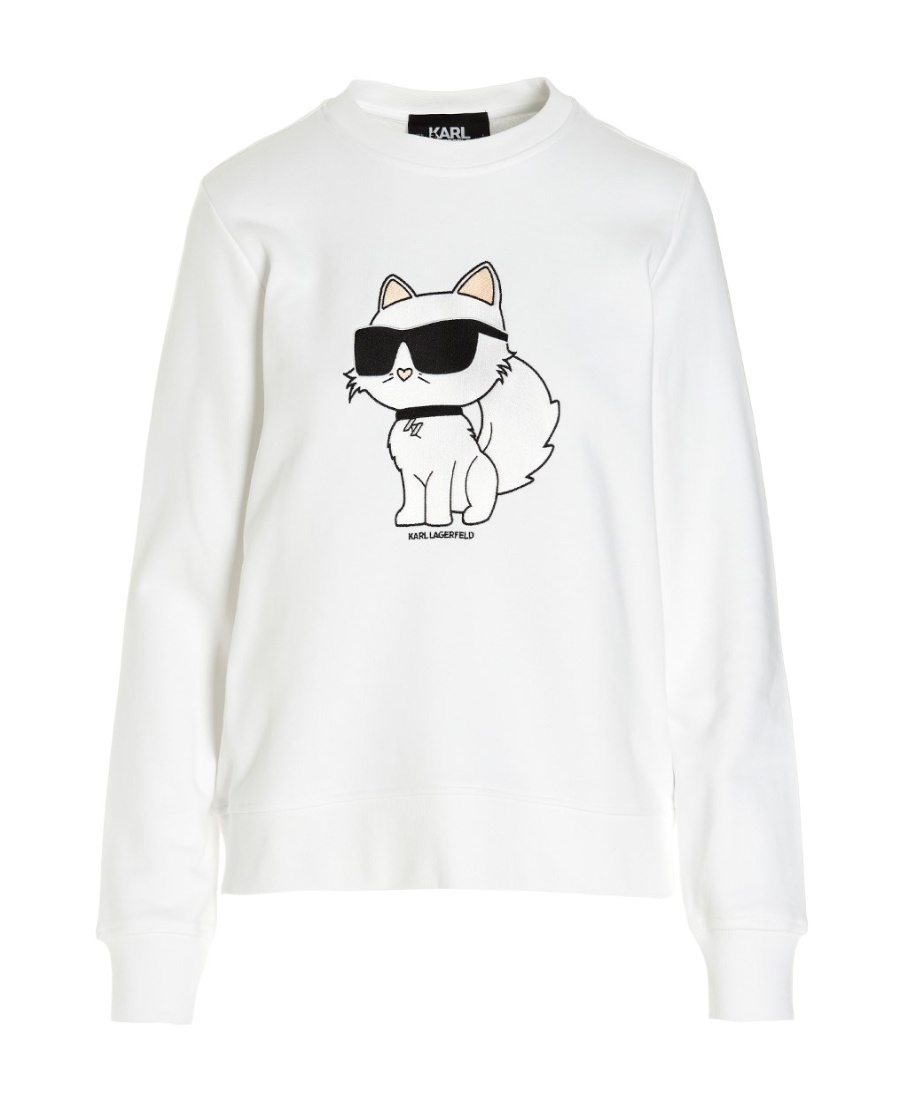 Karl Lagerfeld 'ikonik 2.0 Choupette' Sweatshirt In White