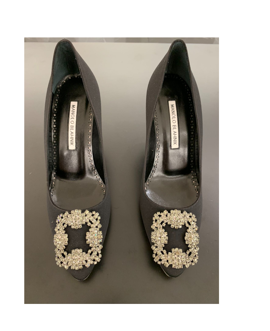 Manolo Blahnik Logo High Heels In Black