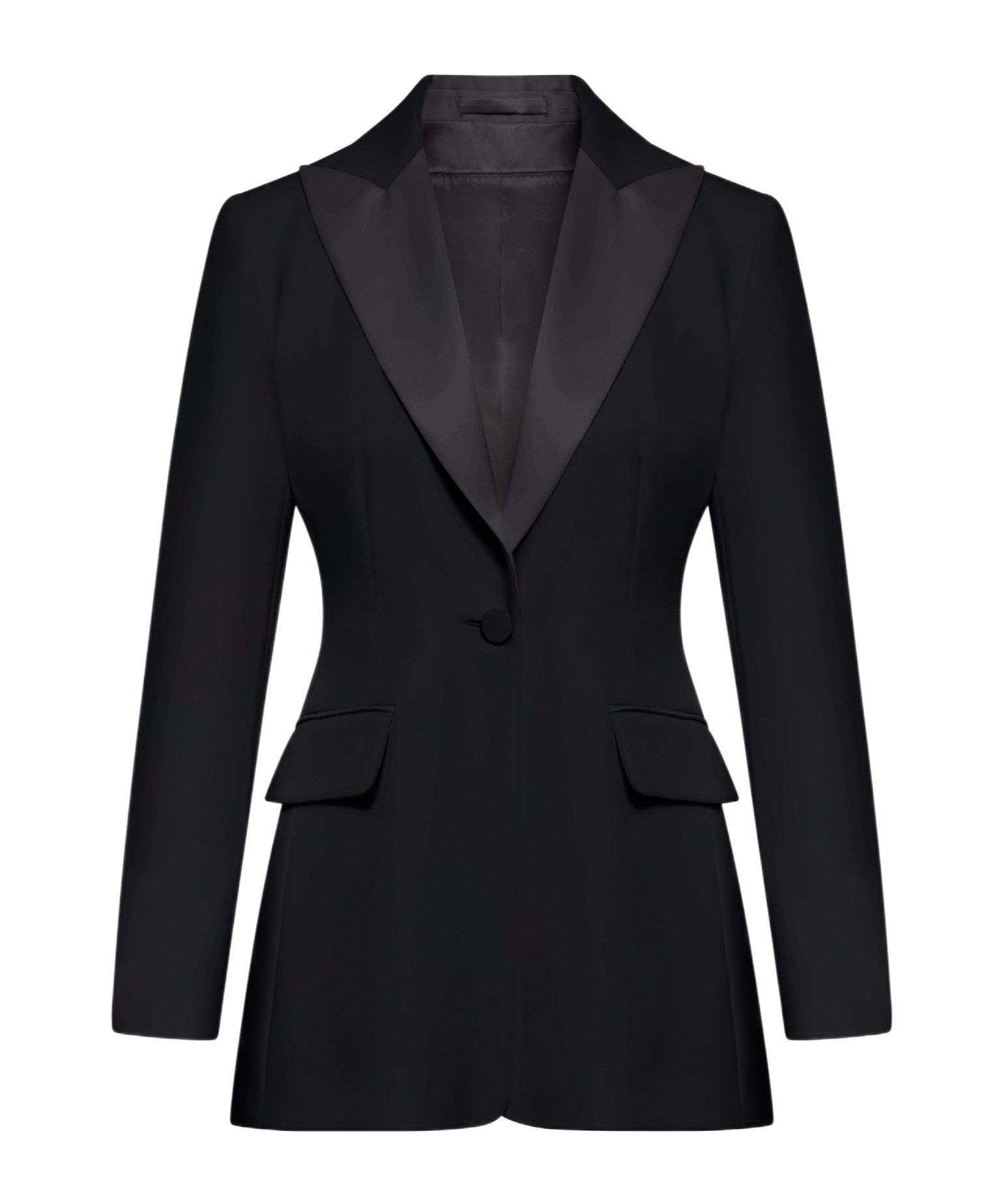Max Mara Single-breasted Long-sleeved Jacket In Black